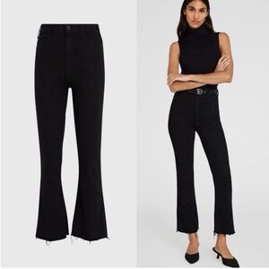 MOTHER Jeans Hustler Ankle Fray Black Size 28